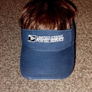 Vtg USPS Mailman Postal Office Logo Adjustable Strap-on Visor